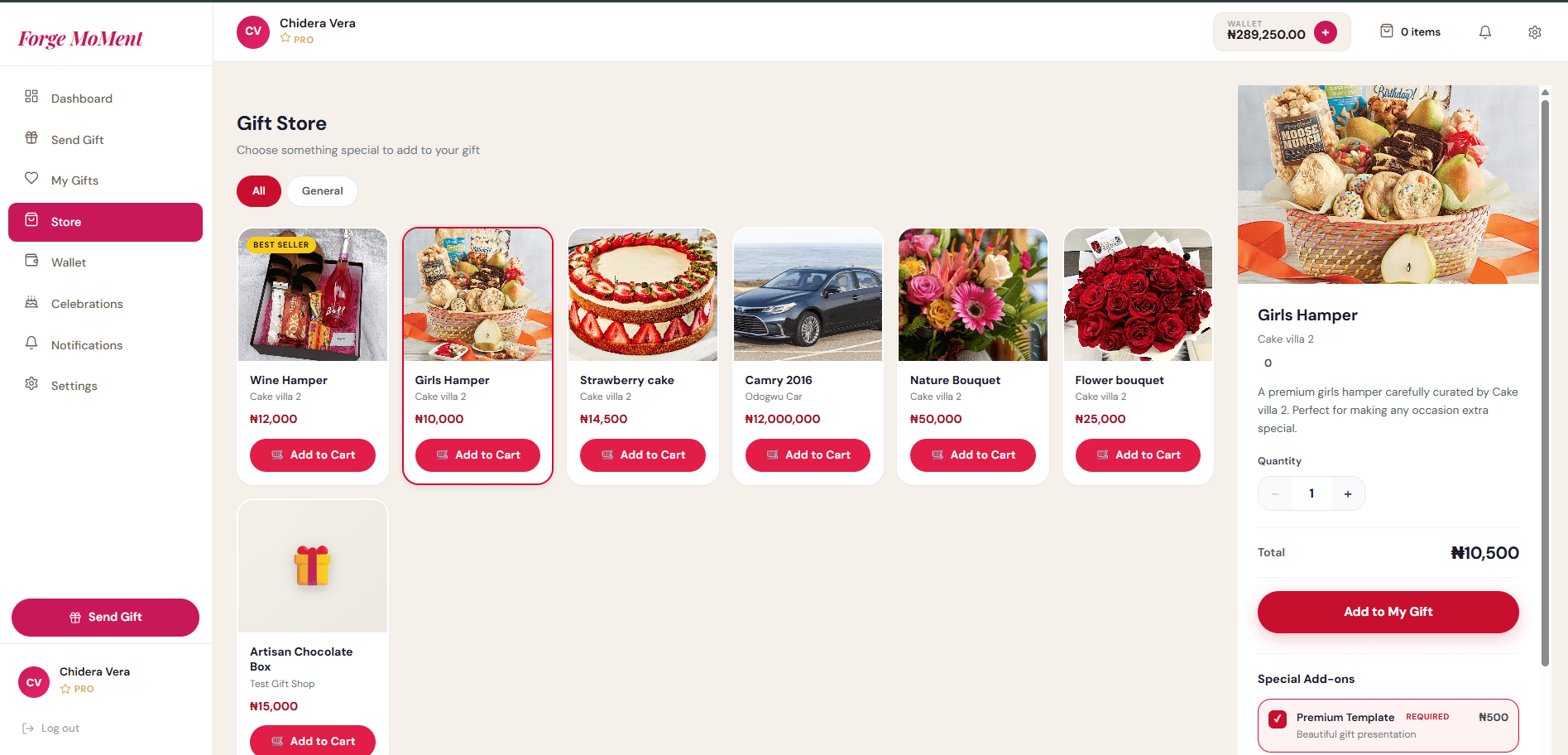 A curated Forge Moments hamper from our store
